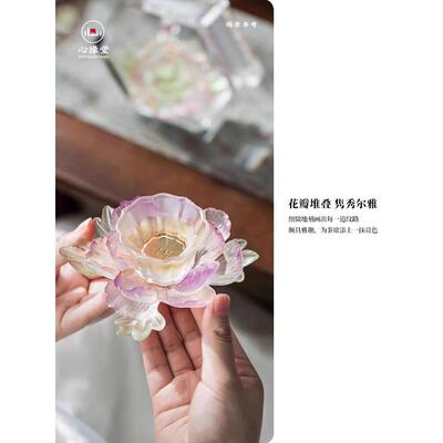 【御熹】心缘堂琉璃杯托十二花神杯垫多功能茶席配件烛台茶道配件