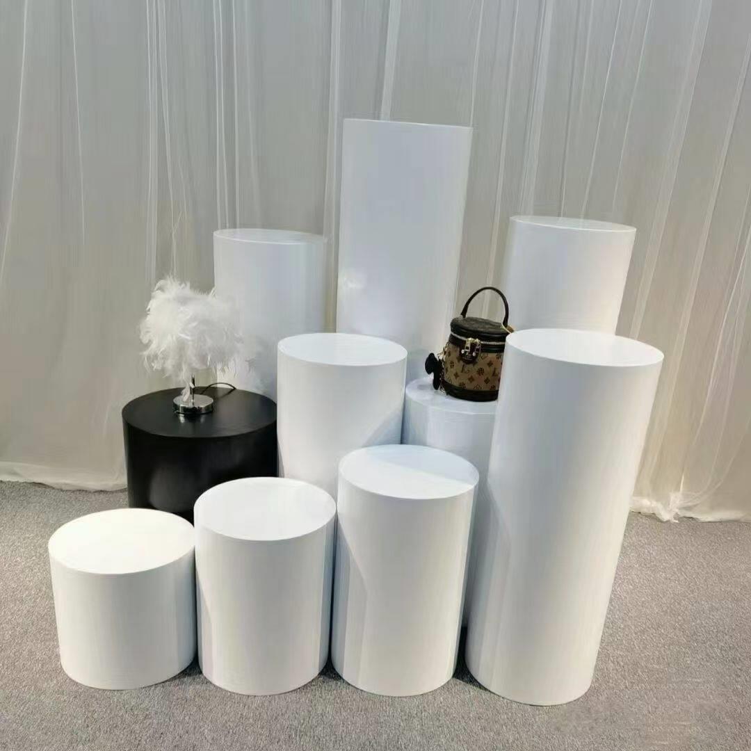 圆形甜品台圆柱展示台摆台服装橱窗模特地面增高摆件底座高档次