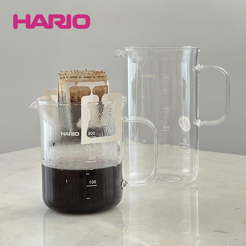 Hario耐热玻璃烧杯家用手冲咖啡共享壶，有刻度量杯咖啡壶牛奶杯B