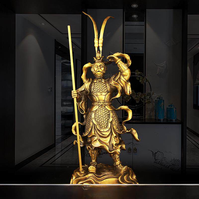 黄铜齐天大圣黑孙悟空摆件斗战胜佛像客厅办公家居装饰工艺品礼品