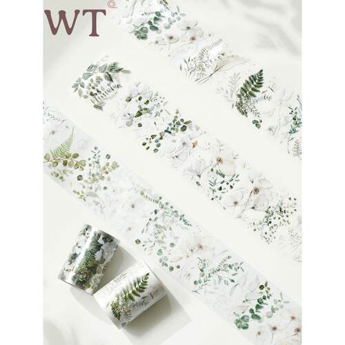 WT原创胶带 漫花谷 手帐胶带和纸PET百搭装饰Ins风花朵主题花花
