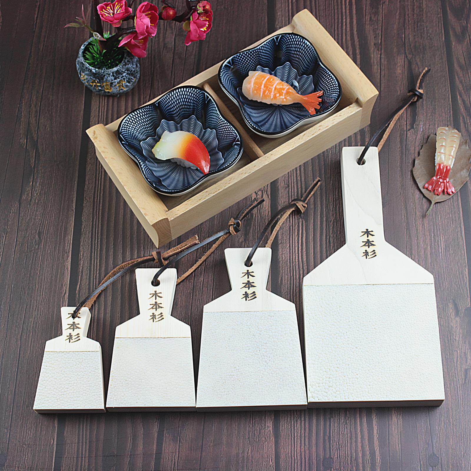 进口山葵磨板鲨鱼皮研磨器山葵磨具寿司店山葵擦泥板山葵根磨泥器