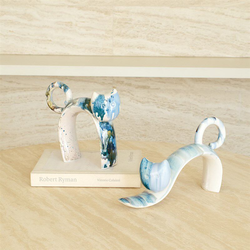 栀美家 创意窑变釉瓷猫咪桌面摆件酒柜茶几 客厅软装饰品样板间,家居饰品,装饰摆件,淘宝优惠券,粉丝福利购,淘宝优惠卷