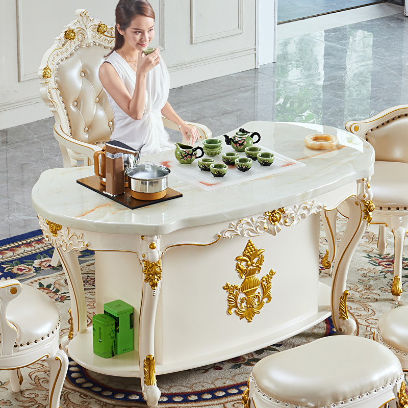 欧式茶桌全实木大理石茶台客厅阳台家用别墅会所茶水桌功夫茶艺桌,住宅家具,茶几,淘宝优惠券,粉丝福利购,淘宝优惠卷