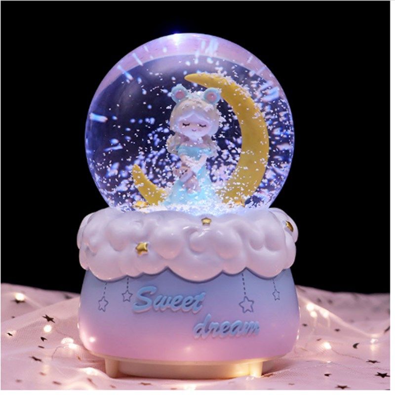 创意少女心九尾狐水晶球女孩音乐盒可飘雪梦幻八音盒儿童生日礼物,家居饰品,音乐盒,淘宝优惠券,粉丝福利购,淘宝优惠卷