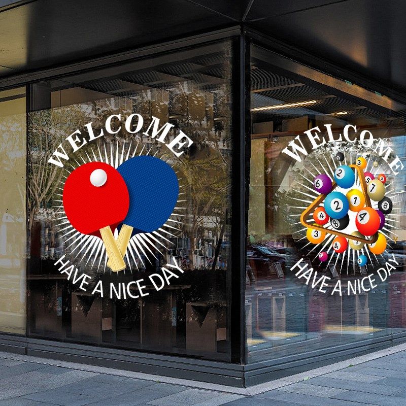 台球羽毛球乒乓球玻璃门贴纸创意桌球室橱窗装饰画店铺推拉静电,家居饰品,软装墙贴,淘宝优惠券,粉丝福利购,淘宝优惠卷