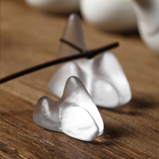 琉璃观山笔搁茶搁山字形笔架茶针托搁置茶道配件文房四宝摆件筷托