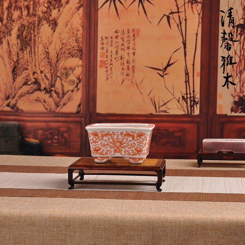 红酸枝楠木手工正方长方微型小盆景几架茶壶花道摆件玉器文玩底座