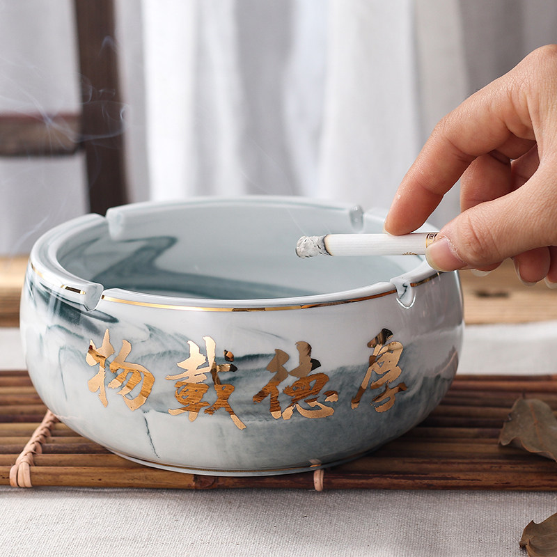 创意个性时尚实用欧式复古大号烟灰缸特大码小号陶瓷多功能易清洗