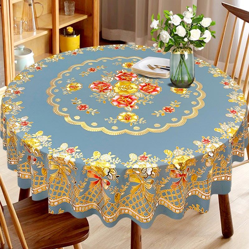圆桌布防水防油免洗可擦防烫pvc加厚中式餐桌饭店家用大圆桌桌布,居家布艺,桌布,淘宝优惠券,粉丝福利购,淘宝优惠卷