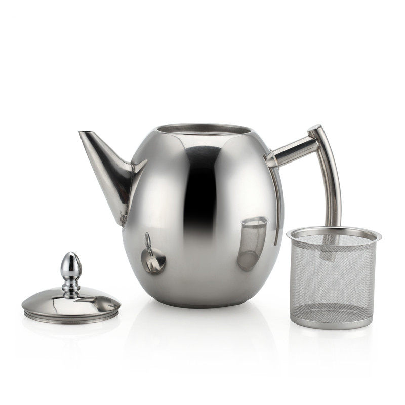 加厚不锈钢咖啡泡茶壶带滤网酒店餐厅饭店用电磁炉大茶壶鼓形,餐饮具,茶壶,淘宝优惠券,粉丝福利购,淘宝优惠卷