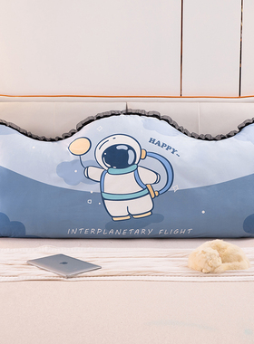 一米三五儿童房沙发床长靠枕男生宇航员床头软包靠垫1.5m铁艺床头