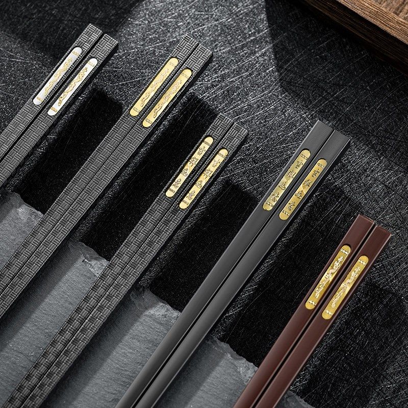 中式镶片合金筷子家庭酒店高档10双装耐高温27CM家用商用防滑筷子,餐饮具,筷子,淘宝优惠券,粉丝福利购,淘宝优惠卷