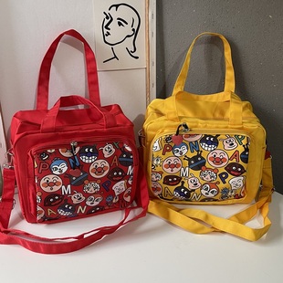 卡通手提可爱饭盒袋便携小号轻便母婴外出单肩百搭时尚帆布包
