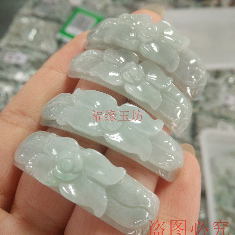 天然翡翠手牌 无事平安牌如意荷花牌弯条手排玉貔貅手链 手工编绳