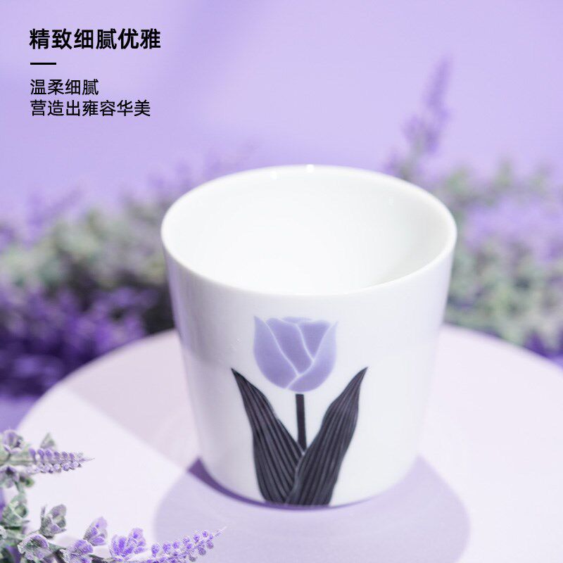 陶溪川景德镇陶瓷花卉水杯马克杯咖啡杯碟办公家用高颜值节日礼物