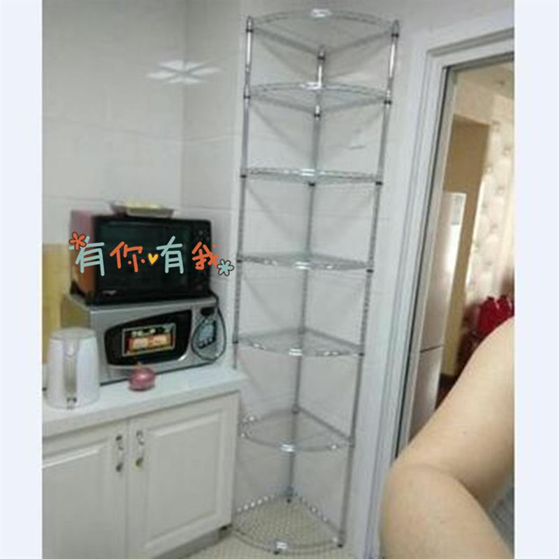 厨房置物架三角架转角锅架扇形盆架不锈钢色拐角架碗盘架