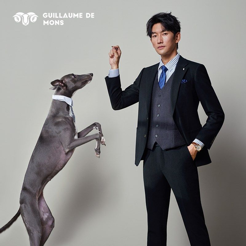 澳嘉西装男士高端纯羊毛商务正装黑色休闲西服套装新郎结婚礼服男