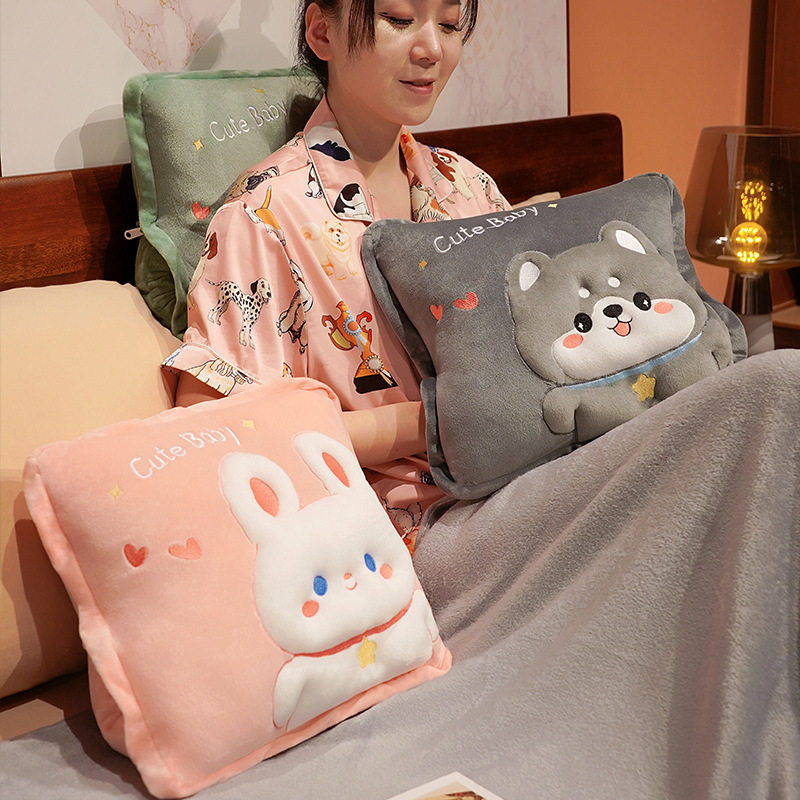 抱枕被子两用珊瑚绒折叠毯子三合一汽车车载靠垫沙发学生午睡枕头,居家布艺,抱枕被,淘宝优惠券,粉丝福利购,淘宝优惠卷