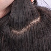 小野家真发假发片女仿生膜递针手织头顶补发块隐形遮盖白发增发量