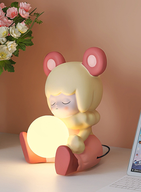 创意卧室熊摆件床头柜房间台灯书桌家居装饰品女儿童可爱生日礼物