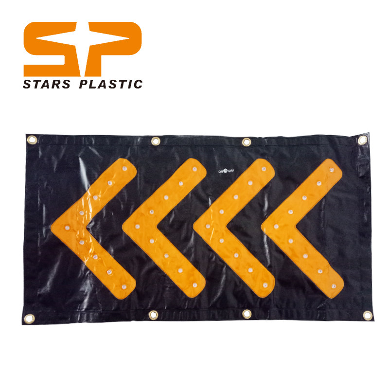 46x85cm LED可折叠交通导向标 PVC方向引导标箭头标 安全警示灯