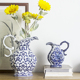 欧式 高级感陶瓷插花瓷瓶花壶瓶 青花瓷奶壶花瓶北欧风客厅摆件中式