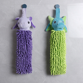 擦手毛巾挂式 可爱擦手巾超强吸水卫生间洗手抹手巾厨房儿童搽手巾