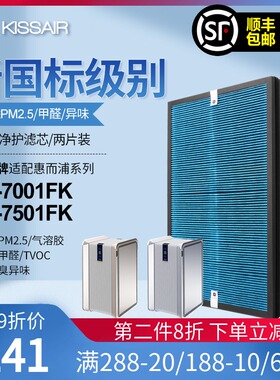 适配惠而浦空气净化器滤网WA-7001FK/7501FK夹碳布过滤芯两片装