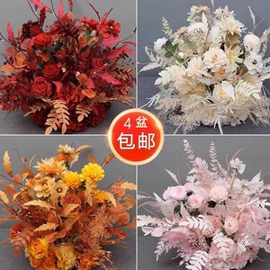 新款艾叶盆花路引花花点花排排花角花小小清新自然装饰婚礼堂软装
