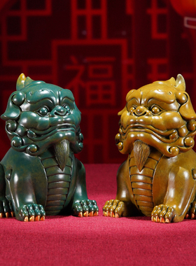 黄铜门头狮摆件  办公室桌面书房客厅摆件 装饰品礼品铜工艺礼品