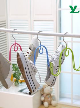 晒鞋架子阳台挂鞋架挂钩i晾晒架多功能不锈钢鞋挂晾衣架2支装绿色