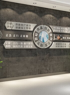 办公室墙面装饰企业文化设计公司形象员工激励志标语宣传背景布置