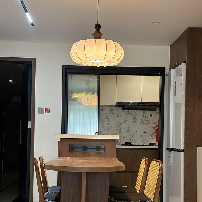 小时光 中古蚕丝竹节!复古卧室吊灯原木风餐厅高级感侘寂风灯具,家装灯饰光源,餐厅吊灯,淘宝优惠券,粉丝福利购,淘宝优惠卷