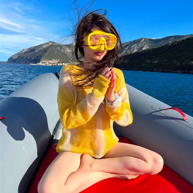 黄色上衣海边防晒罩衫早春薄款毛衣女秋季新款女装柠檬黄针织衫夏,女装/女士精品,时尚防晒服,淘宝优惠券,粉丝福利购,淘宝优惠卷