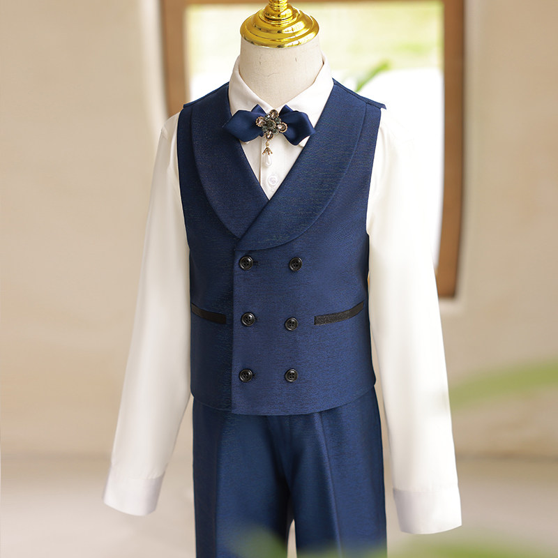 儿童西装马甲套装男童秋季英伦风花童礼服小西服主持人演出服正装