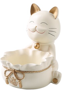 招财猫钥匙收纳玄关摆件入户门口鞋柜客厅家居装饰品乔迁新居礼品