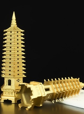 文昌塔铜文昌塔摆件纯黄铜13层9层7层十三层九层七层书桌饰品