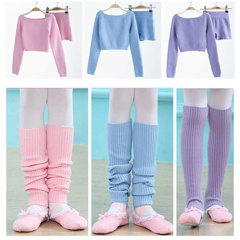 儿童舞蹈服秋冬针织毛衣裤套装女童芭蕾舞柔软保暖长袖弹力两件套