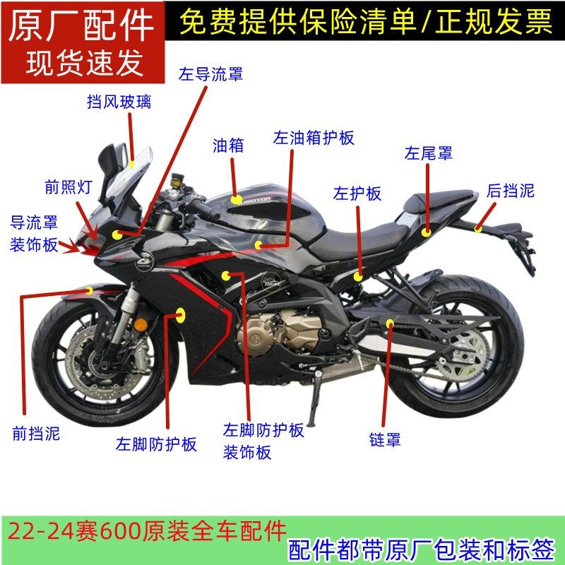 QJ600GS-3D赛600RR外壳大灯导流罩左右脚防护板定风翼尾罩挡泥板,摩托车/装备/配件,摩托车导流罩,淘宝优惠券,粉丝福利购,淘宝优惠卷
