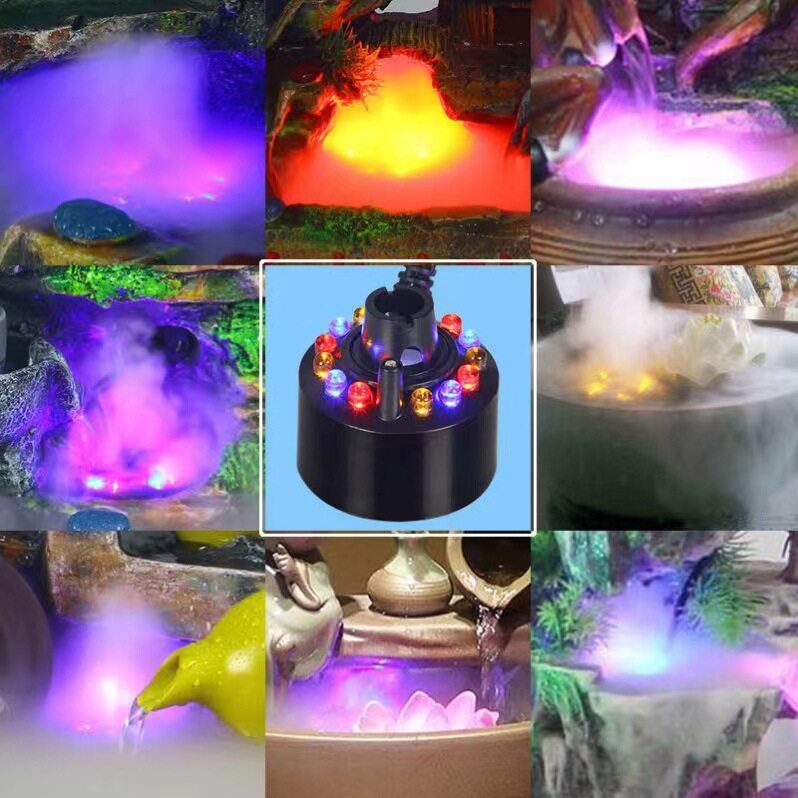 小型鱼缸雾化加湿造雾器大雾流水摆件喷雾起雾假山盆景水雾雾化头