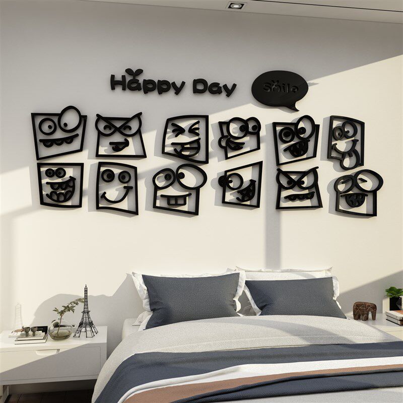 主卧室装饰用品小房间改造布置床头电视背景墙面贴纸画自粘3d立体