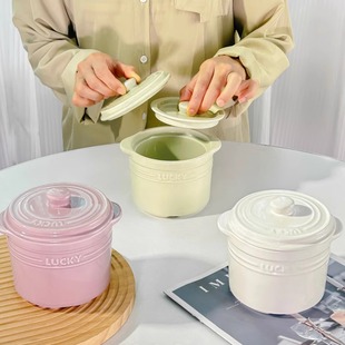 陶瓷隔水煲汤炖盅家用带盖双耳炖燕窝蒸蛋碗专用一人份瓦罐釉下彩