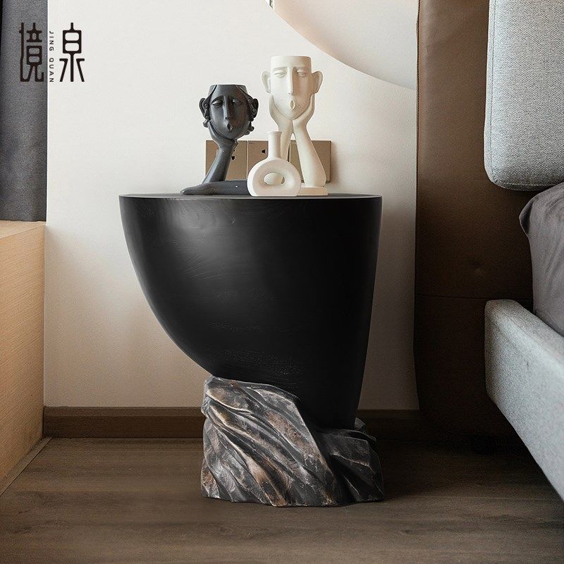 侘寂风实木边几摆件设计师艺术客厅沙发旁小茶几高档卧室床头角几,住宅家具,角几/边几,淘宝优惠券,粉丝福利购,淘宝优惠卷