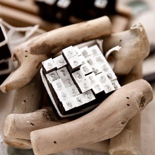 基础大写字母数字迷你印章套装可爱标签符号手帐日常装饰工具印画