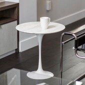 法式 客厅沙发大理石角几设计师郁金香边几床头阳台小圆几桌奶油风