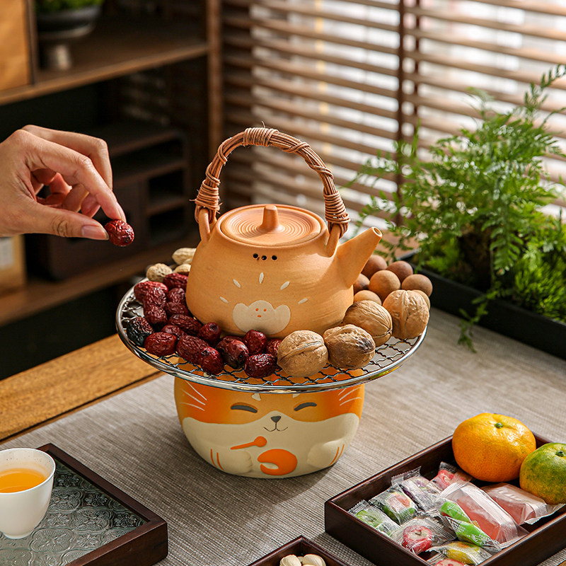 围炉煮茶卡通炭炉可干烧防烫提梁壶侧把壶家用泡茶可明火煮茶器,餐饮具,煮茶炉,淘宝优惠券,粉丝福利购,淘宝优惠卷