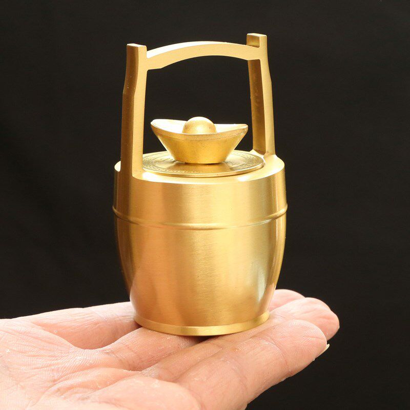 纯黄铜运转乾坤元宝一桶金摆件工艺品办公室汽车桌面客厅书房装饰,家居饰品,桌面摆件,淘宝优惠券,粉丝福利购,淘宝优惠卷