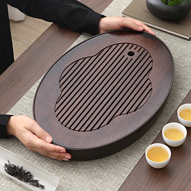 茶盘沥水盘家用小型储水式干泡台中式复古圆形功夫茶具托盘沥水,餐饮具,茶盘,淘宝优惠券,粉丝福利购,淘宝优惠卷