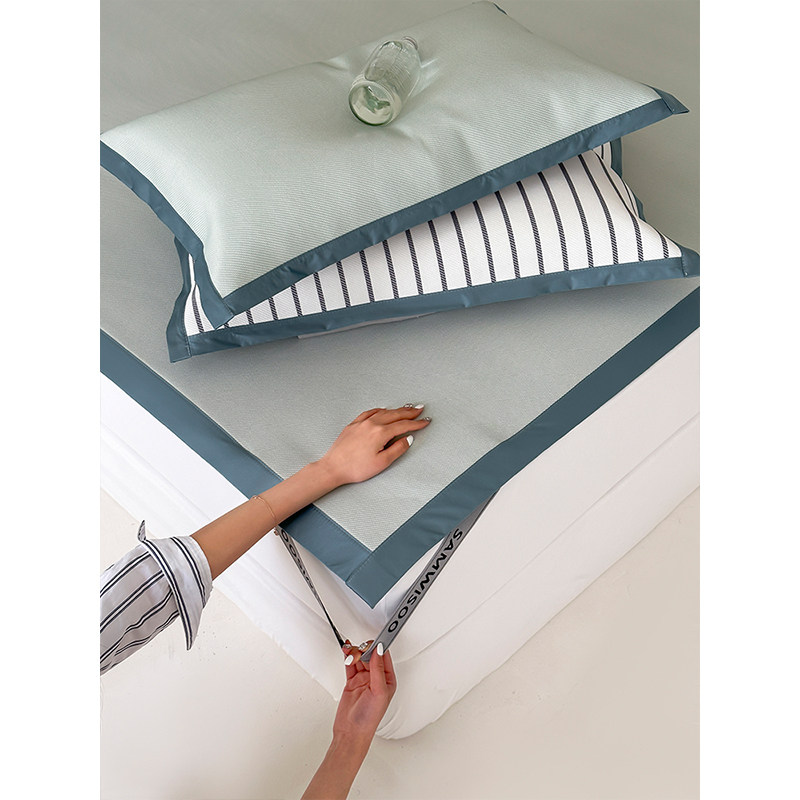 A类抑菌冰丝凉席三件套夏季 高端可折叠水洗冰藤席夏天空调软席子,床上用品,藤席,淘宝优惠券,粉丝福利购,淘宝优惠卷